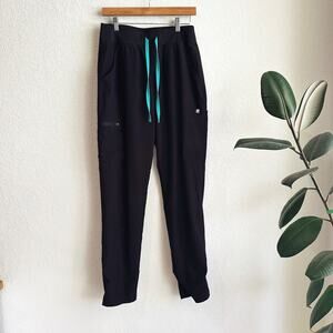 Figs Womens Yola FreeX Skinny lined Scrub Pants Medium Tall Black Workwear